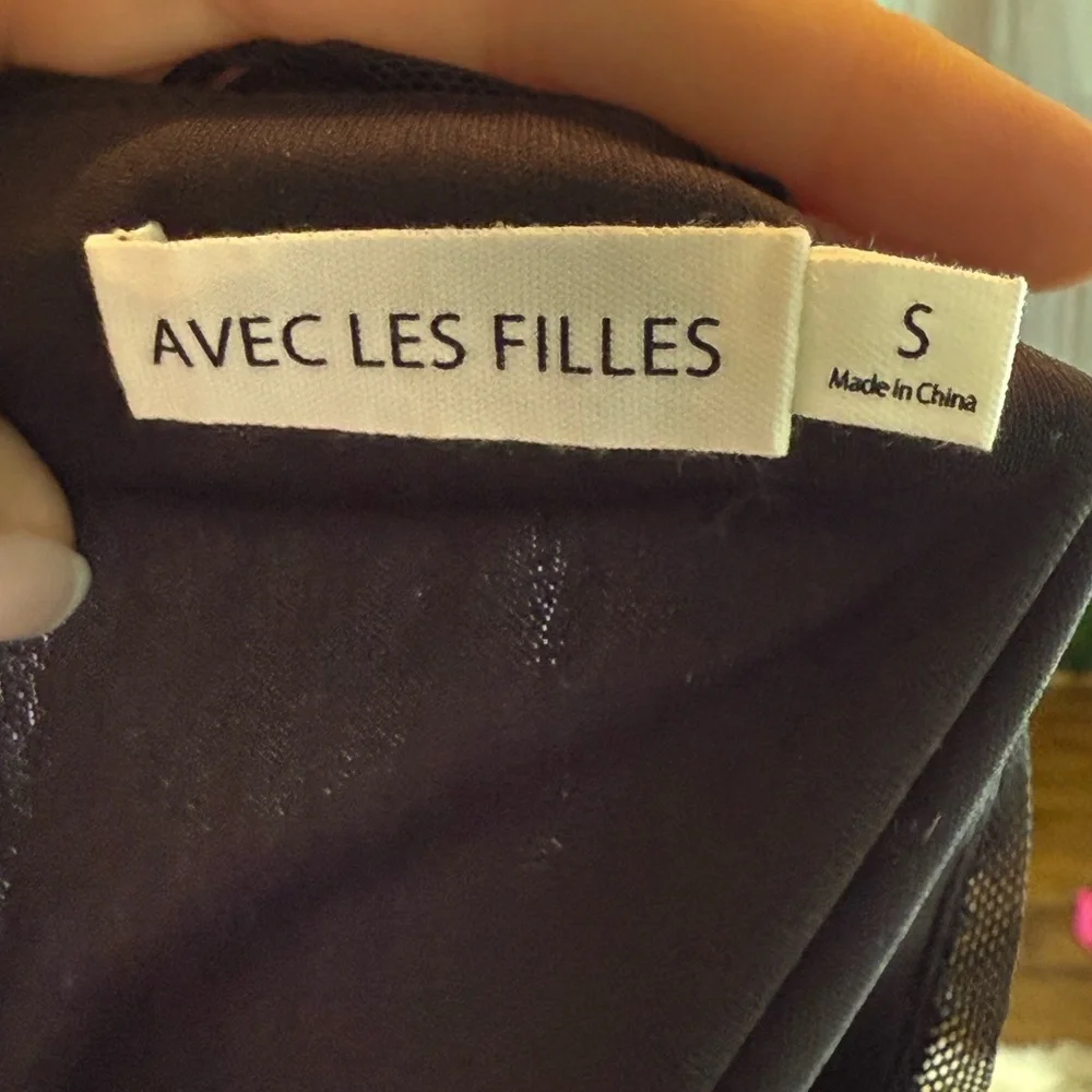 Avec Les Filles Black Sequin Mini Skirt
